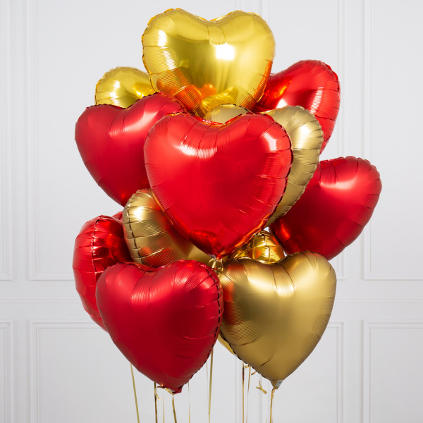A bundle of Dual Love Helium Balloons